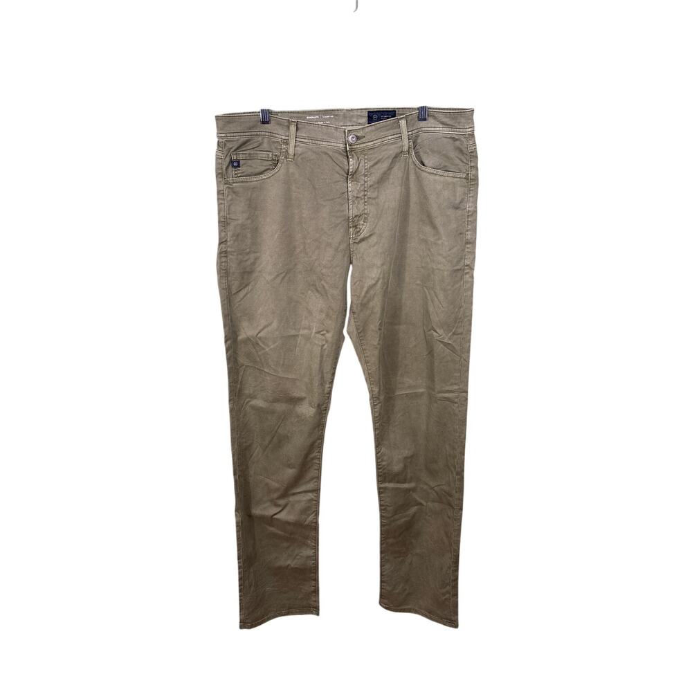 Adriano Goldschmied Graduate Pants Men's 38x34 Olive Green Tailored Leg Stretch